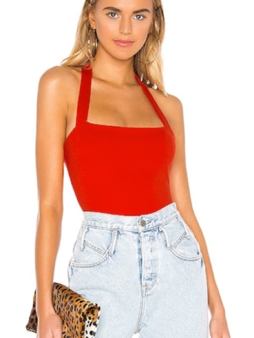 Superdown Reece Halter Bodysuit in Red - Picture 4 of 17